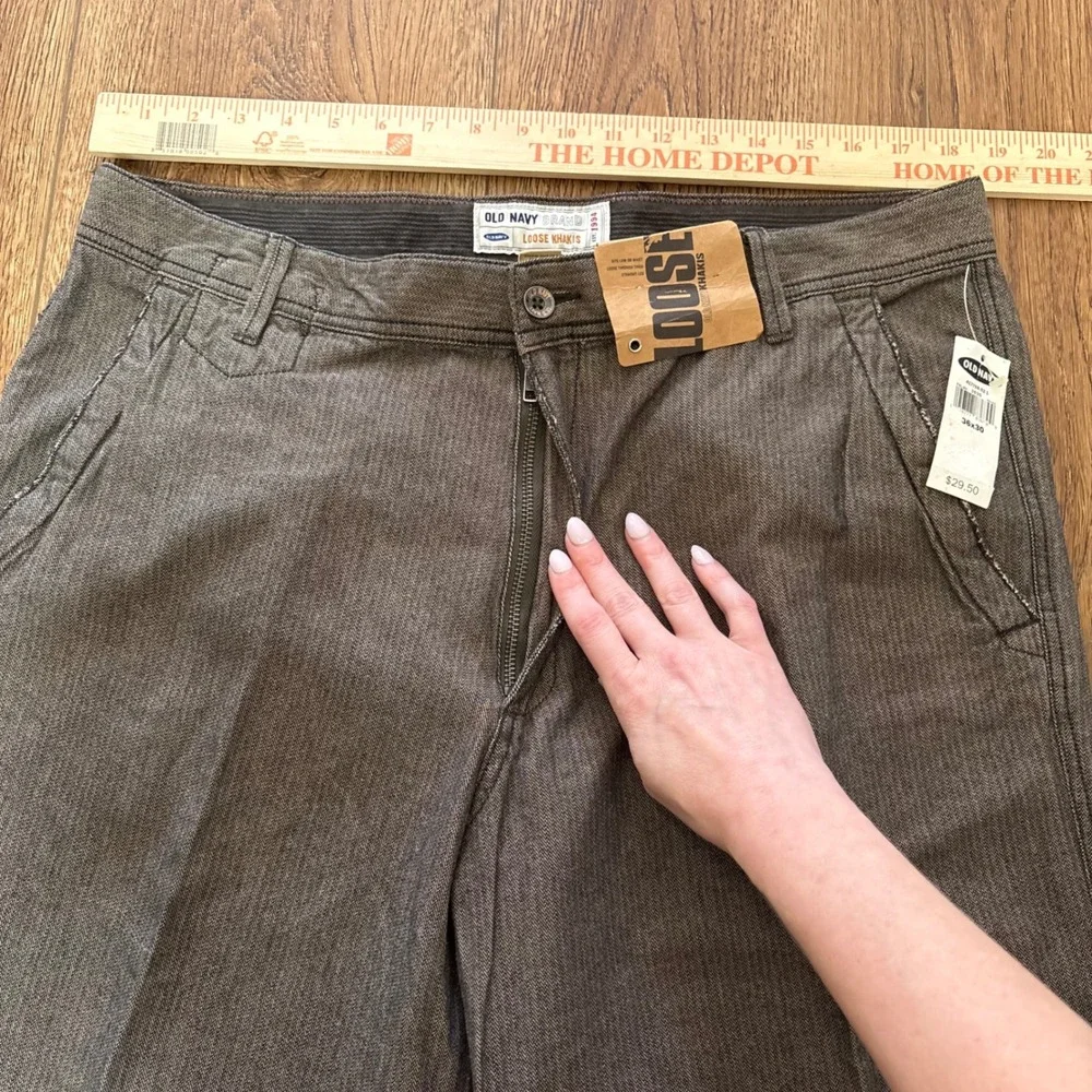 Deadstock y2k Old‎ Navy Loose Fit Pants Mens 36x30 Brown Baggy Streetwear 2006